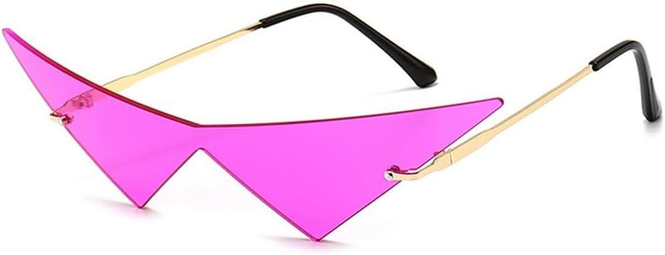 

Большие треугольные цельные женские солнцезащитные очки в винтажном стиле без оправы с прозрачными линзами цвета океана, модные мужские солнцезащитные очки «кошачий глаз» SKFGNX, Golden Purple