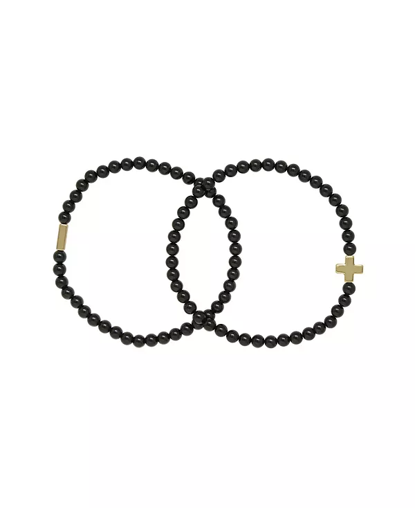 

Комплект из 2 браслетов с каменными бусинами Charged, onyx