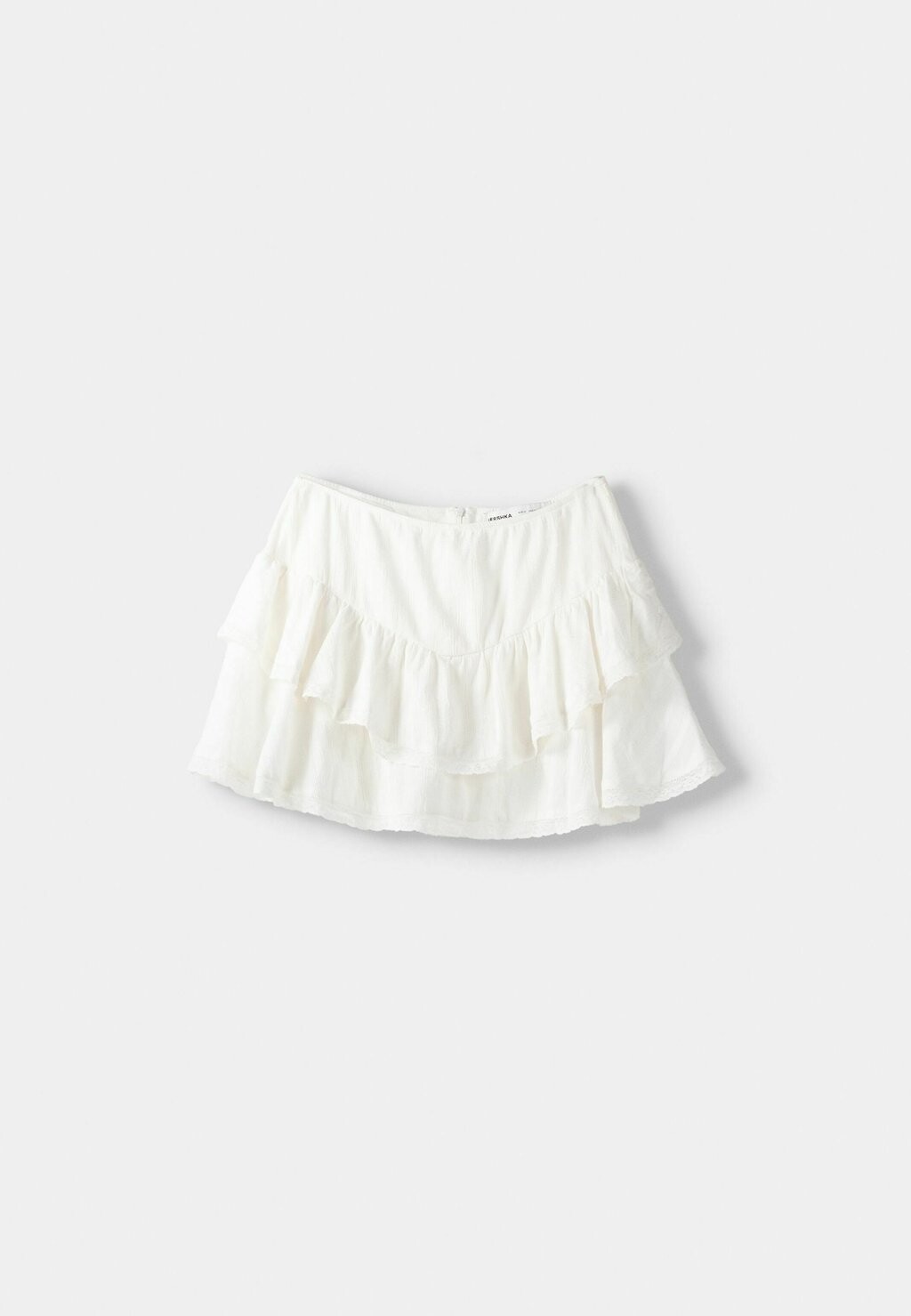 

Юбка А-силуэта RUFFLES Bershka, белый
