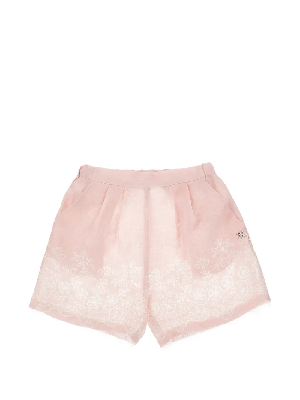 Шорты с цветочной вышивкой Ermanno Scervino Junior, розовый