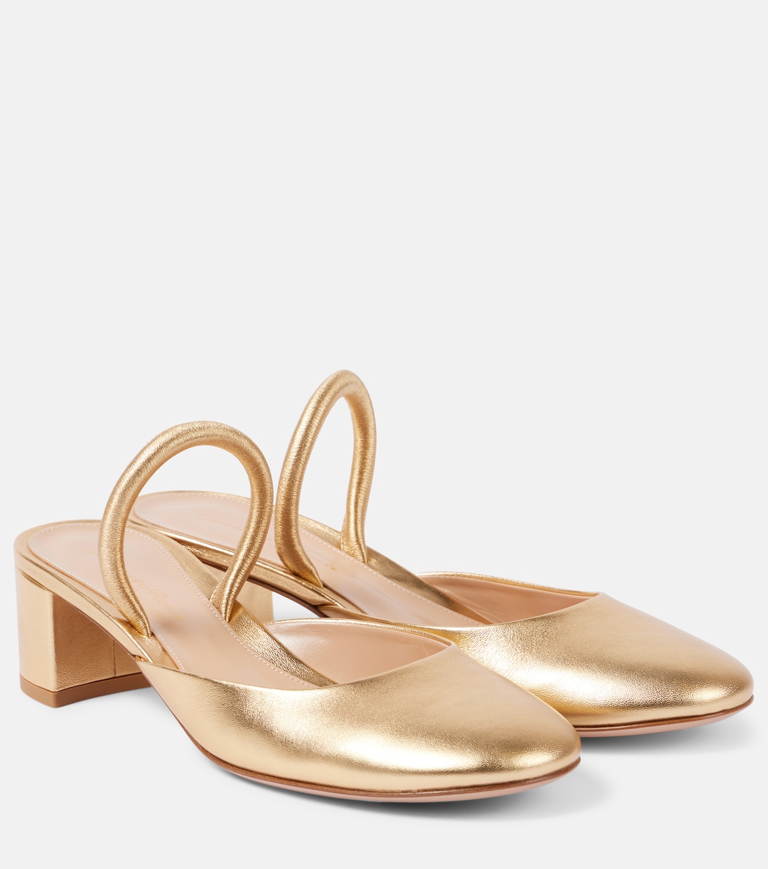 Мюли Tivoli 45 из металлизированной кожи Gianvito Rossi, Mekong