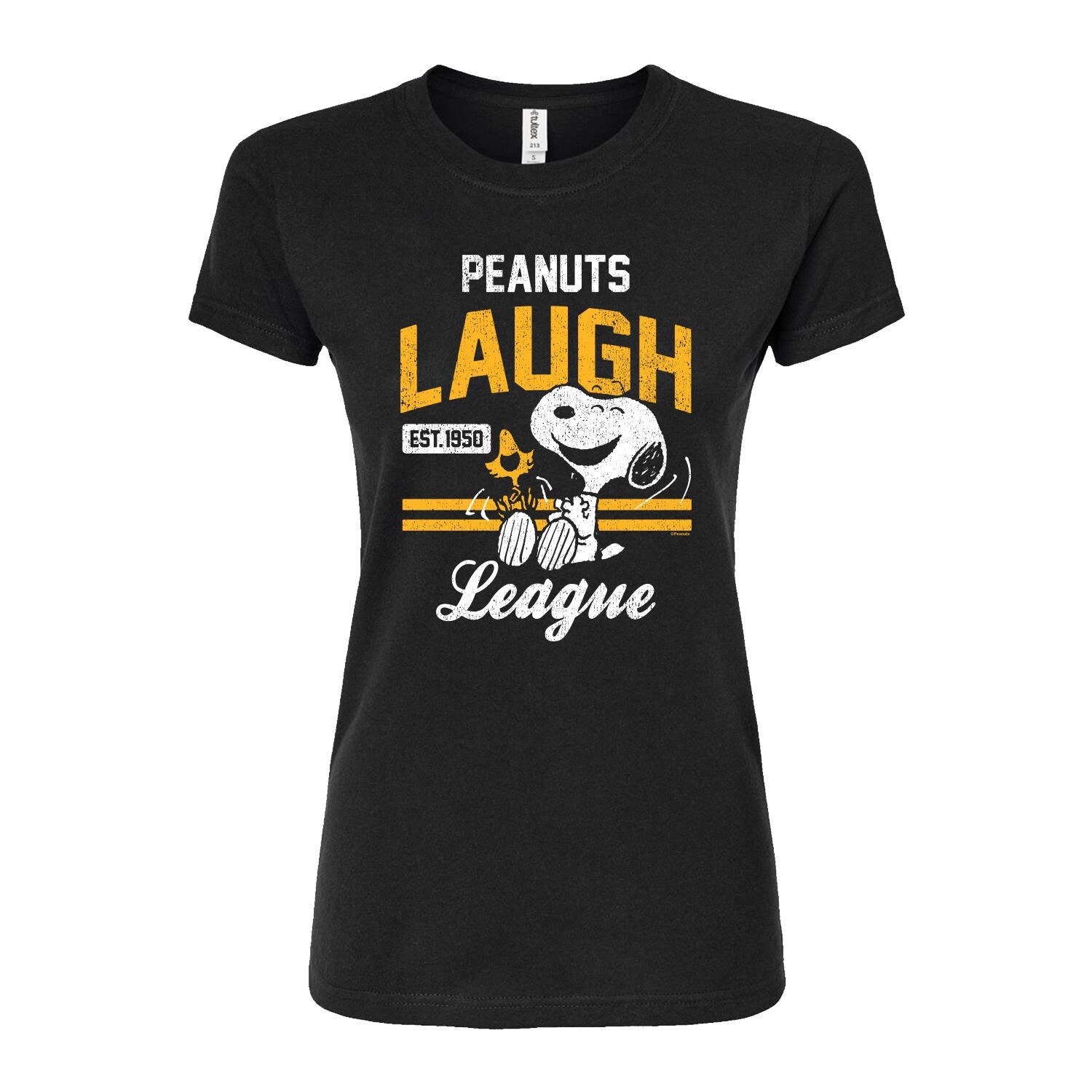 

Футболка с графическим рисунком Peanuts Charlie Brown & Snoopy Laugh League для юниоров Licensed Character, черный