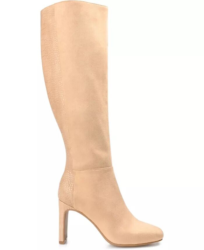 Женские сапоги Elisabeth Wide Calf до колена Journee Collection, коричневый/бежевый — фото 2