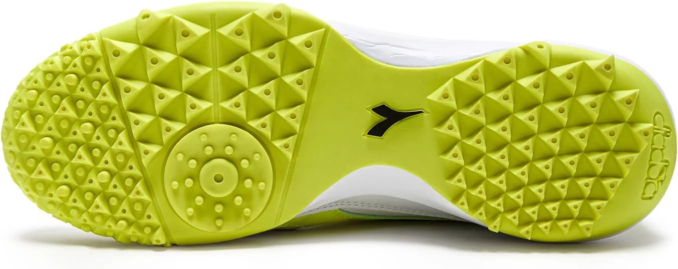Футбольные бутсы Diadora Calcetto LT для игры на искусственном газоне - натуральная кожа, улучшенная амортизация, резина с повышенной износостойкостью, искусственный газон, оптимальное сцепление и стабильность, белый/желтый — фото 4