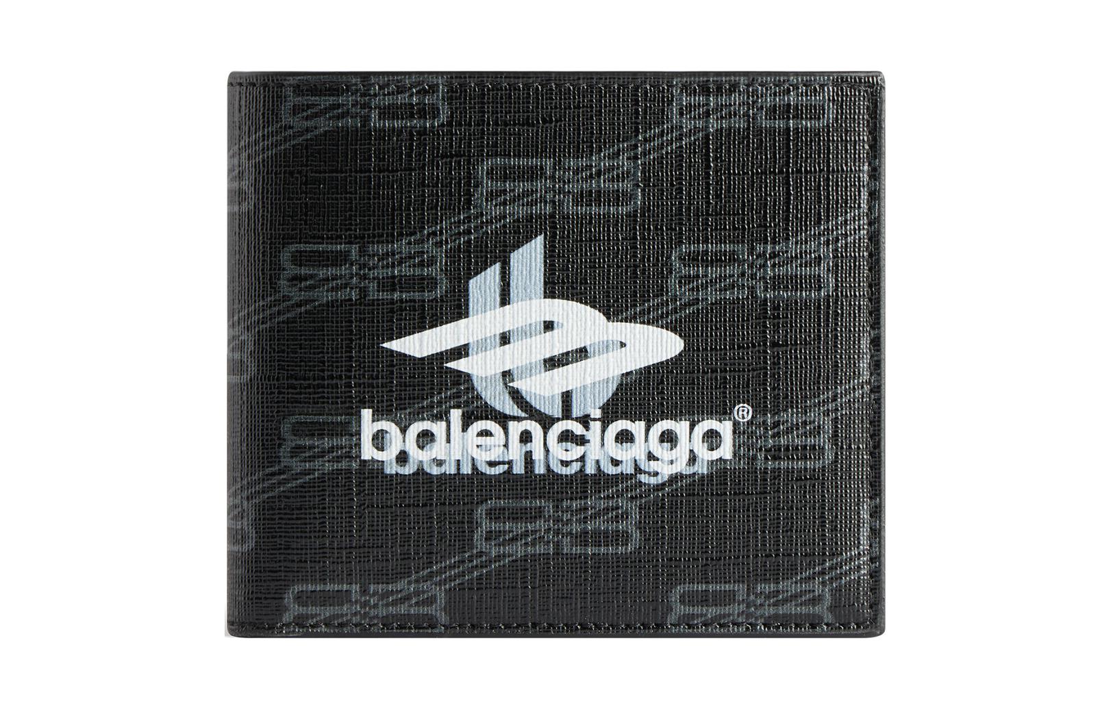 

Balenciaga Мужской кошелек из холщовой ткани с покрытием, черно-серый