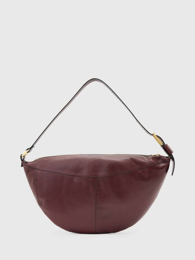 

Луна слэши кожаная сумка через плечо AllSaints, Dark Red