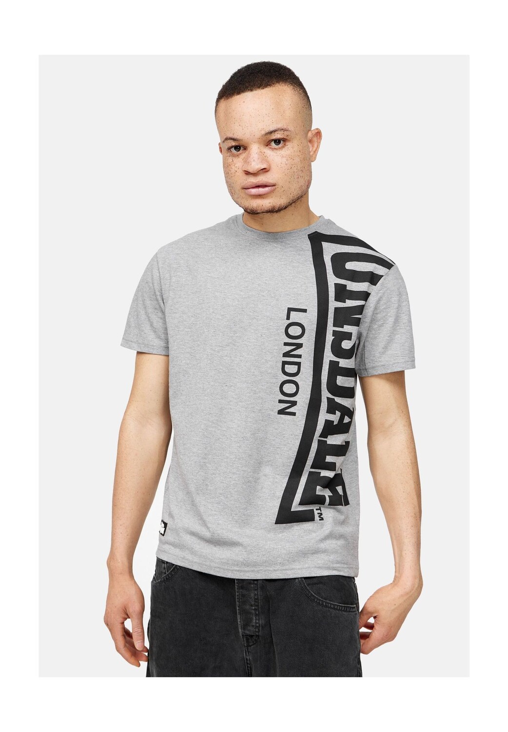 

Мужская футболка обычного кроя HOLYROOD LONSDALE, цвет Marl Grey/black