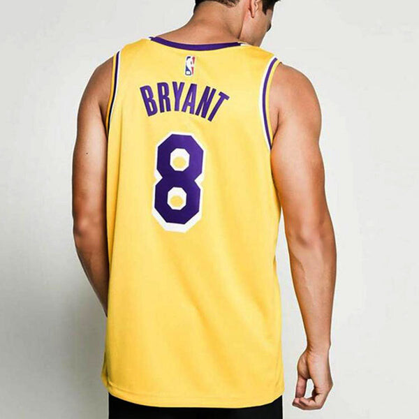 Спортивная футболка sw fan edition lakers kobe no. 8 season team limited nba jersey basketball jersey/vest yellow Nike, желтый — фото 4