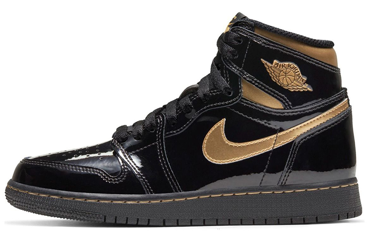 

Кроссовки Air Jordan 1 Retro High OG Black Metallic Gold GS