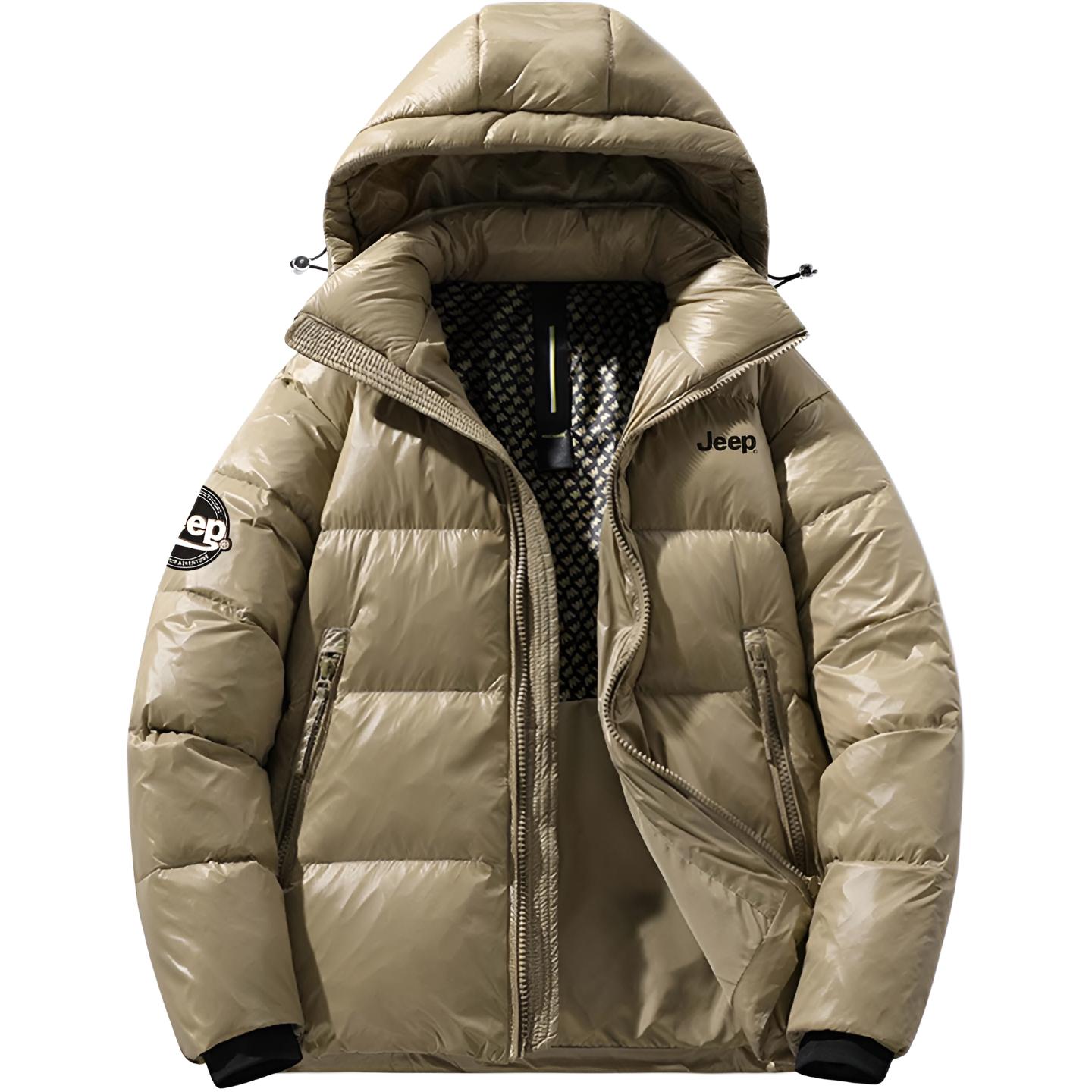 

Пуховик Unisex Hooded Thickened Jeep, коричневый