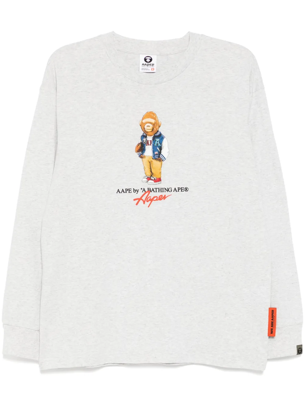 

Футболка с графичным принтом AAPE BY *A BATHING APE, серый