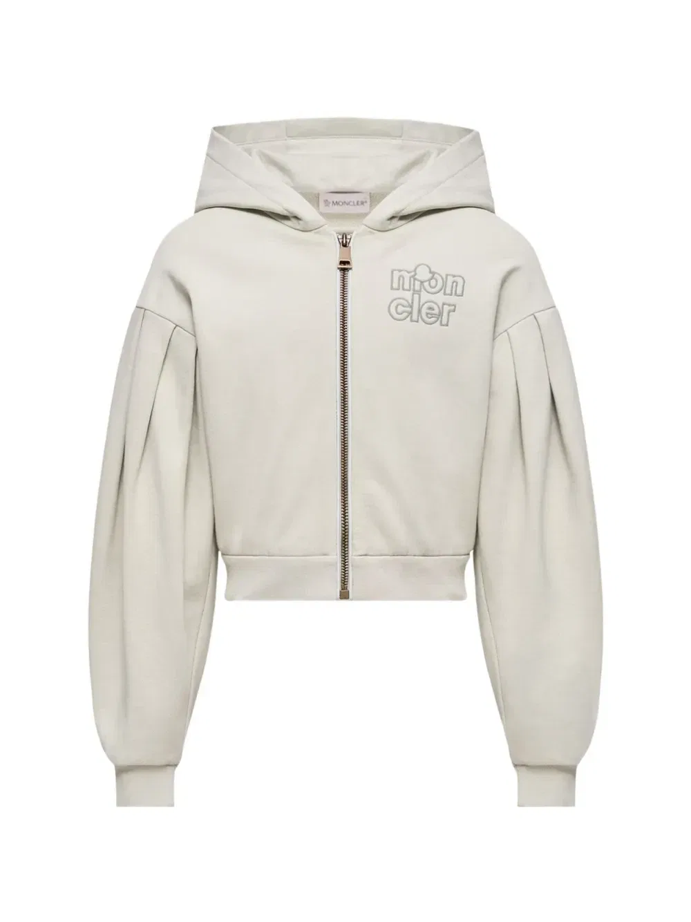 Худи на молнии Moncler Enfant, бежевый