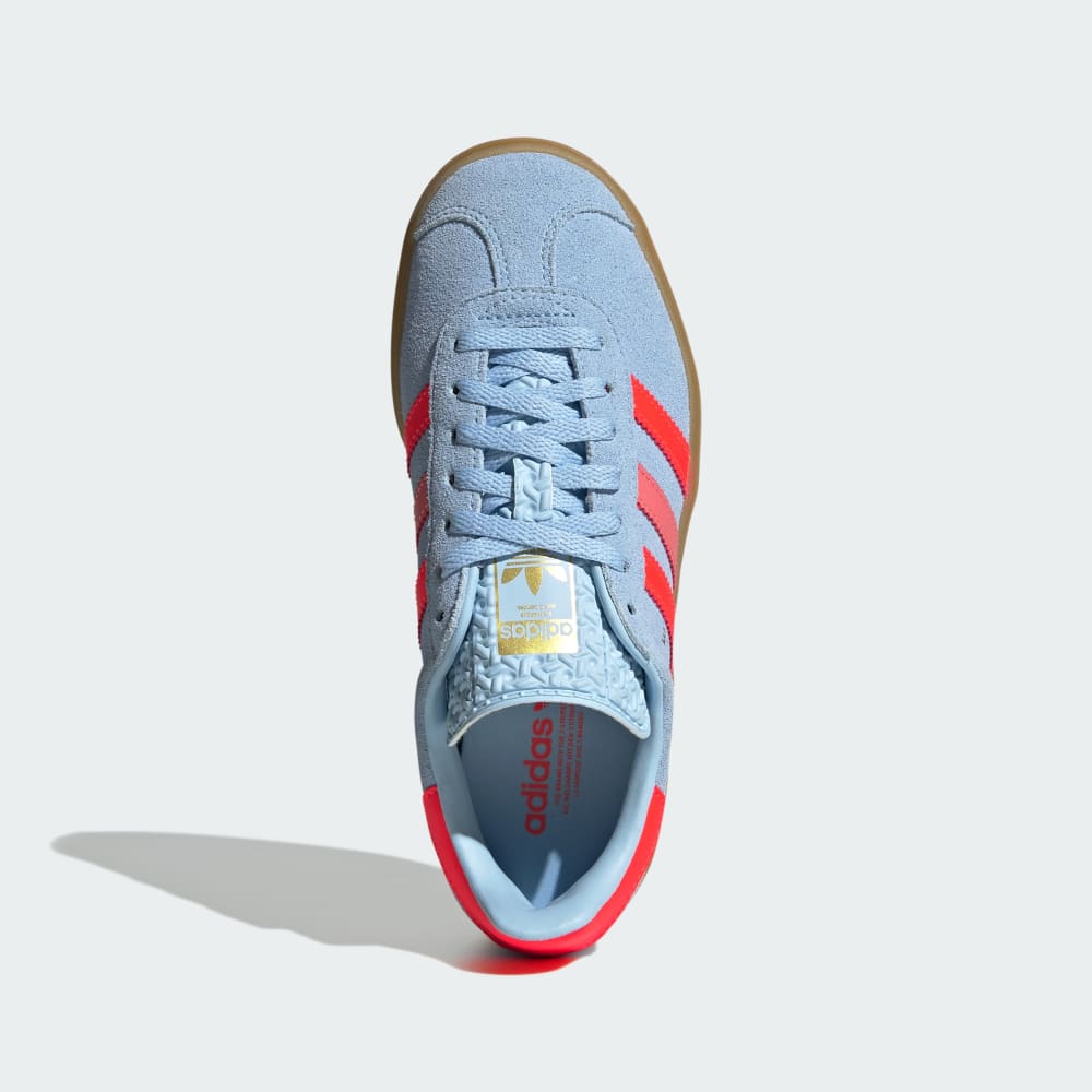 Кроссовки Adidas Gazelle Bold Shoes Kids, цвет Clear Sky/Solar Red/Gold Metallic — фото 2