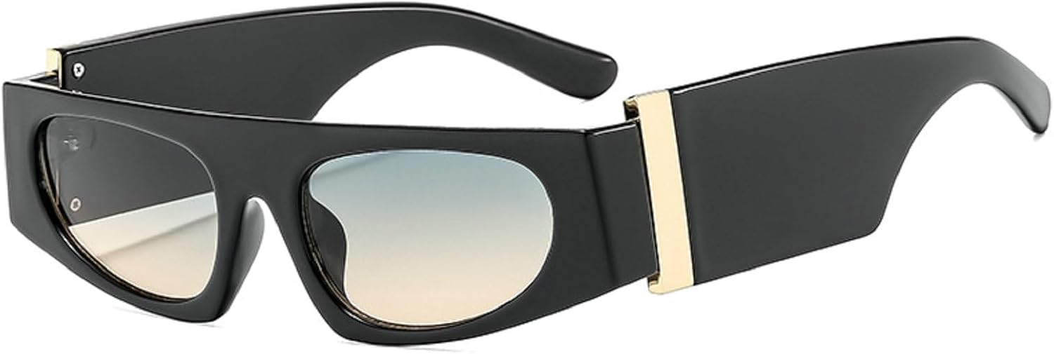 

Солнцезащитные очки в овальной оправе для женщин и мужчин. Модные массивные прямоугольные солнцезащитные очки с широкими дужками и защитой от УФ-излучения UV400 mincl, Green