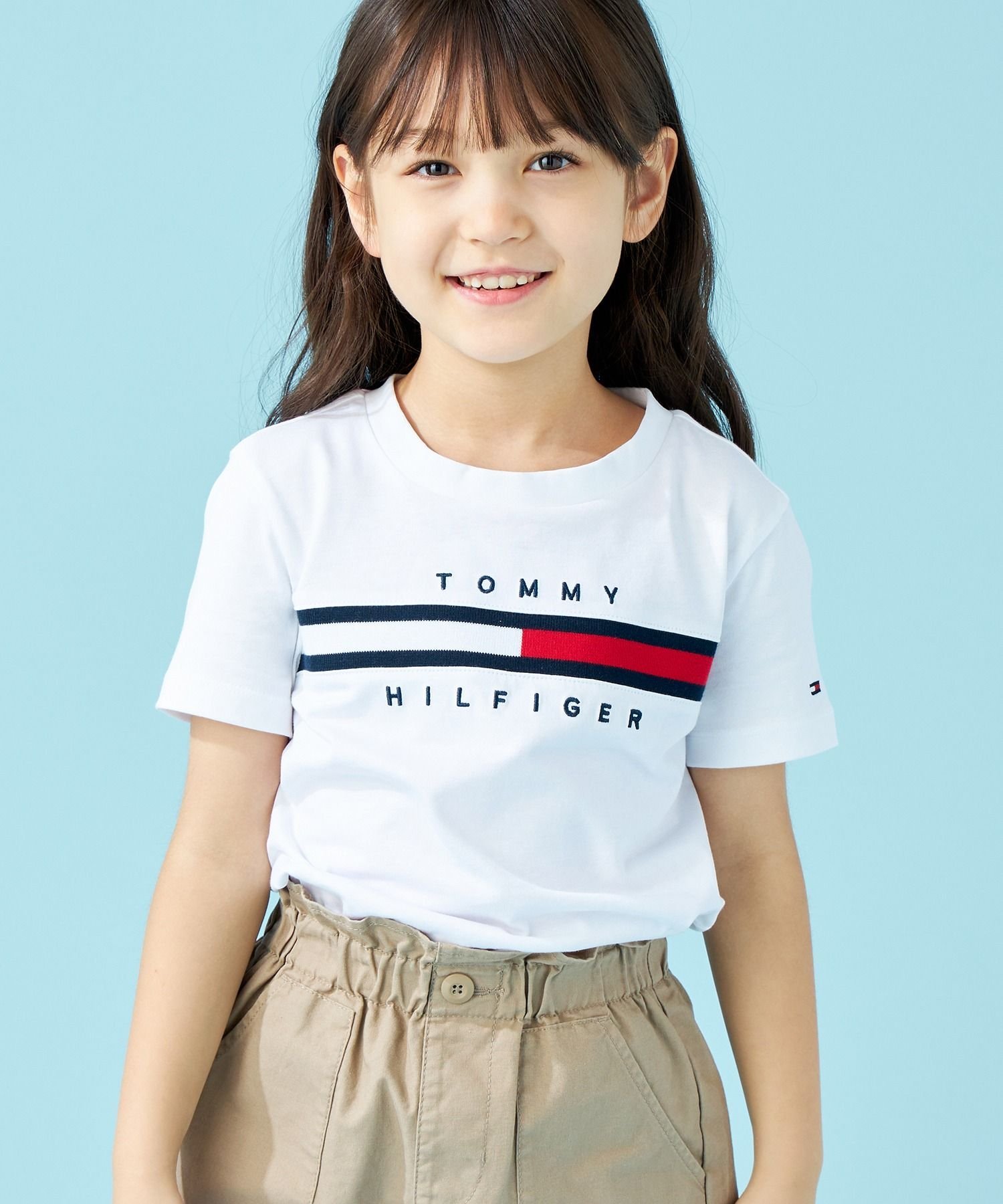 Футболка с вставкой из ребристой ткани в виде флага TOMMY HILFIGER, Ivory AES — фото 4