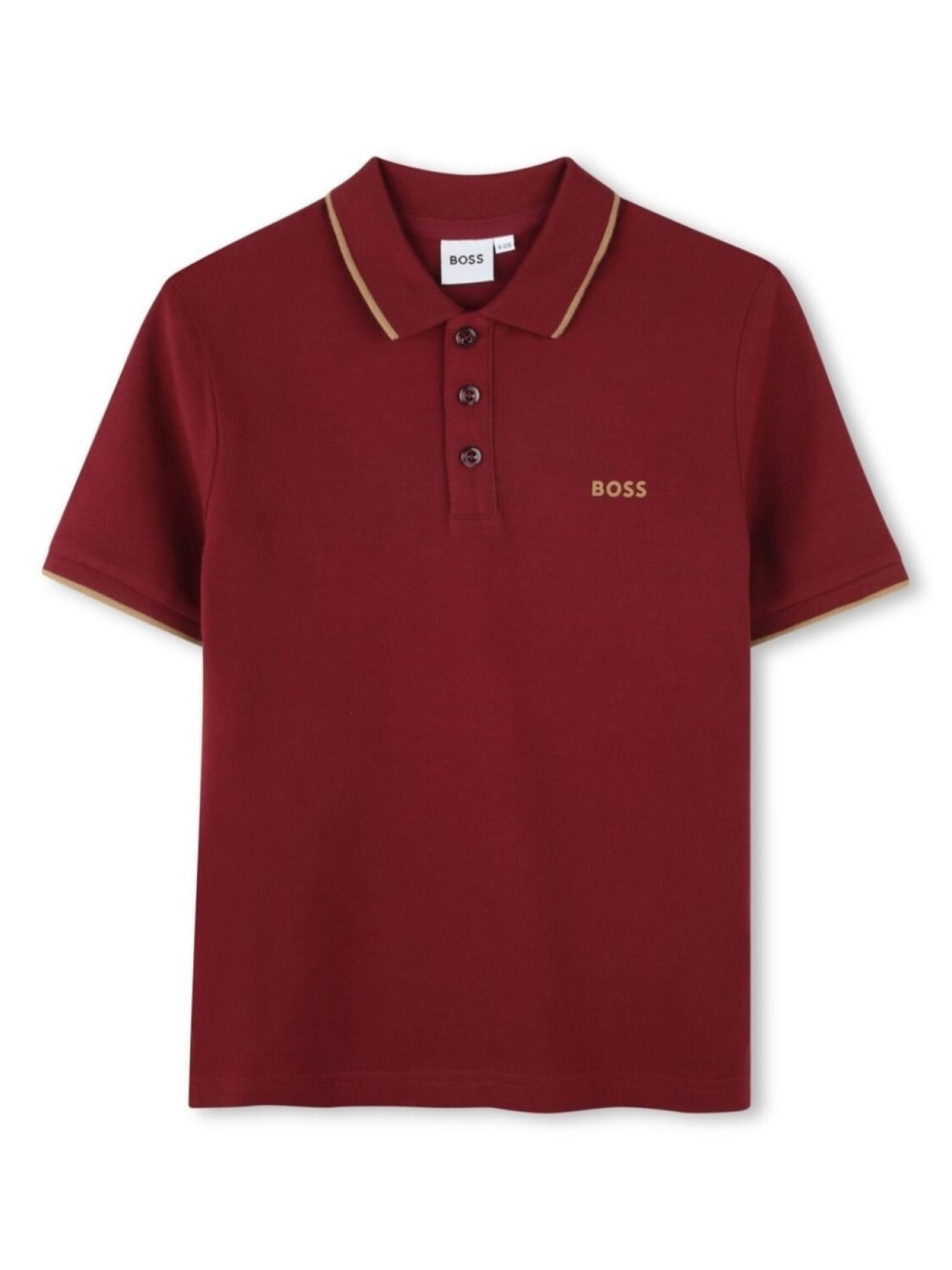 

BOSS Kidswear хлопковая рубашка-поло с логотипом, красный