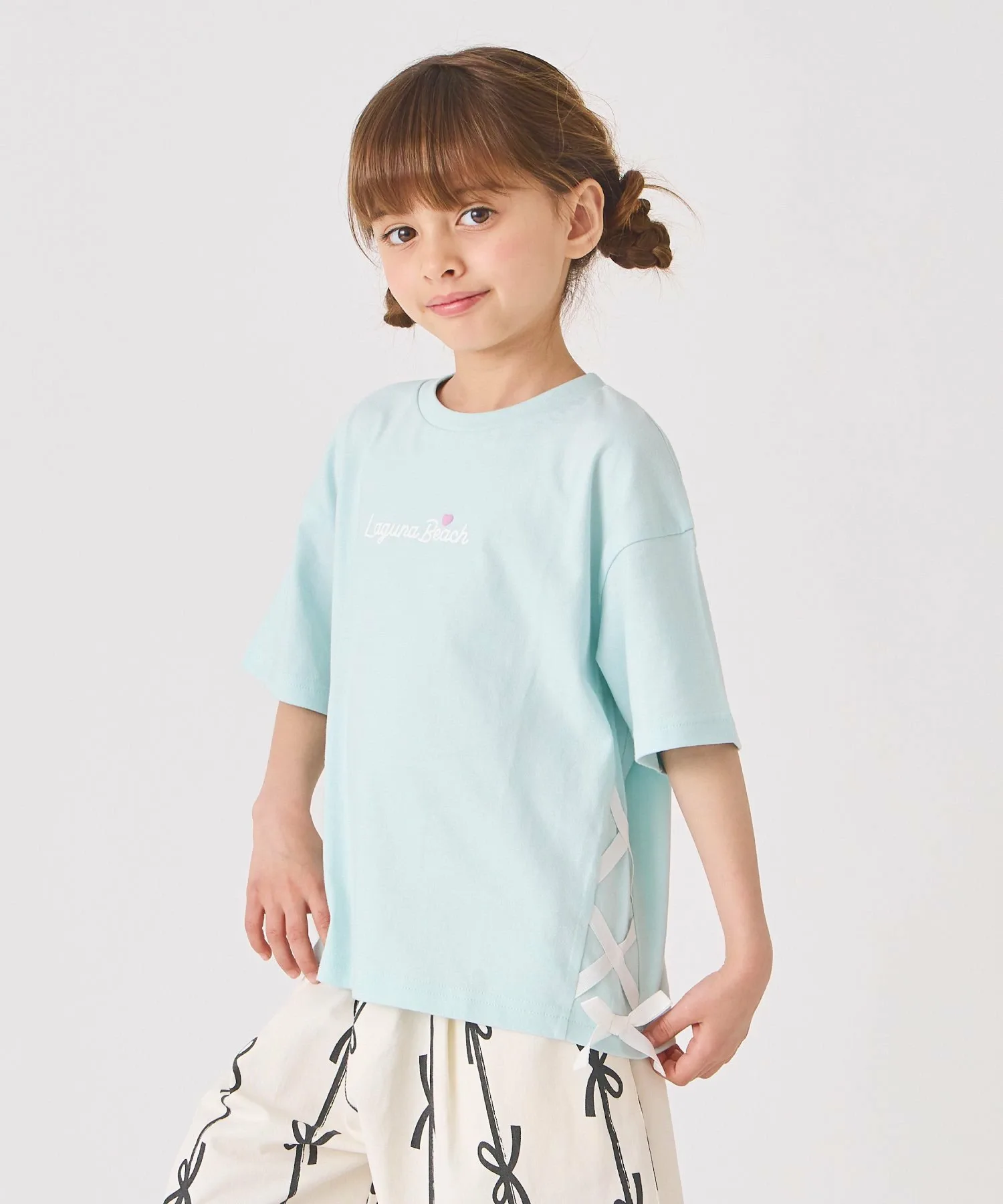 Футболка с боковой лентой Ever Closet, mint