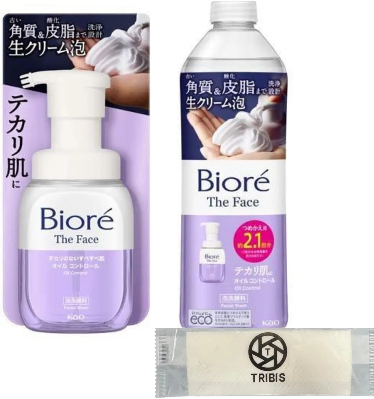 Гель для умывания Tribis — Biore Oil Control + сменный блок + полотенце, 200 мл — фото 2