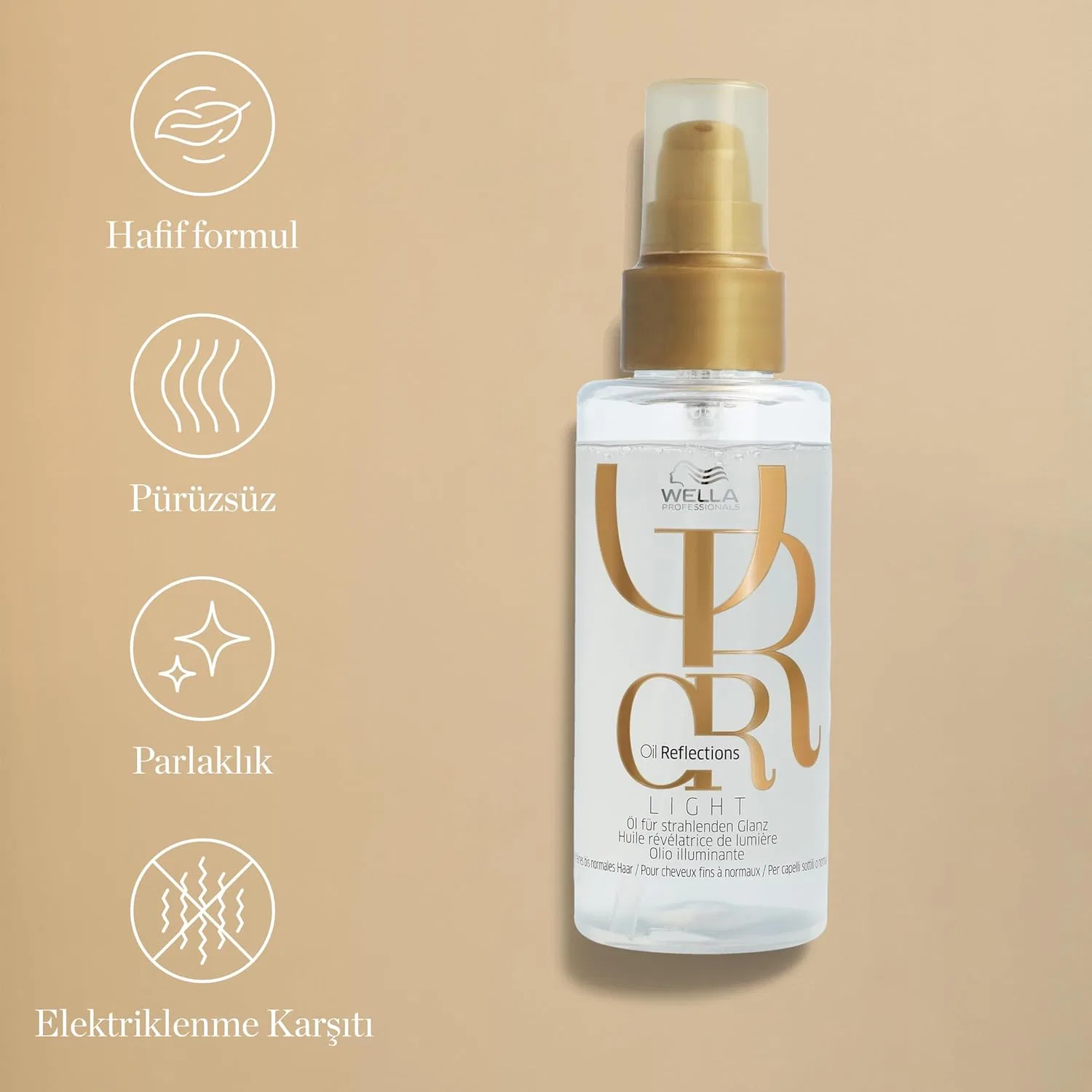 Разглаживающее масло для волос «Care Huile Lissante Sublimatrice Light Oil Reflections» от Wella, 30 мл Wella Professionals — фото 2