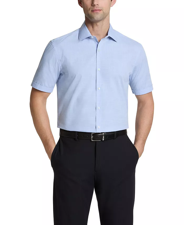 

Мужская классическая рубашка с коротким рукавом Slim Fit Van Heusen, синий