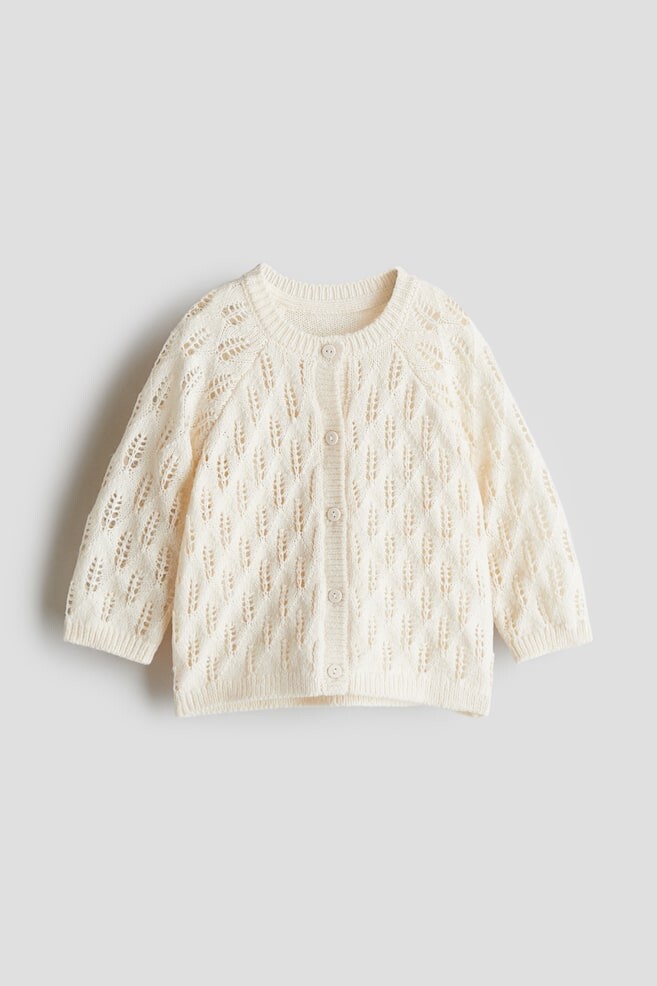 

Кардиган ажурной вязки H&M, бежевый