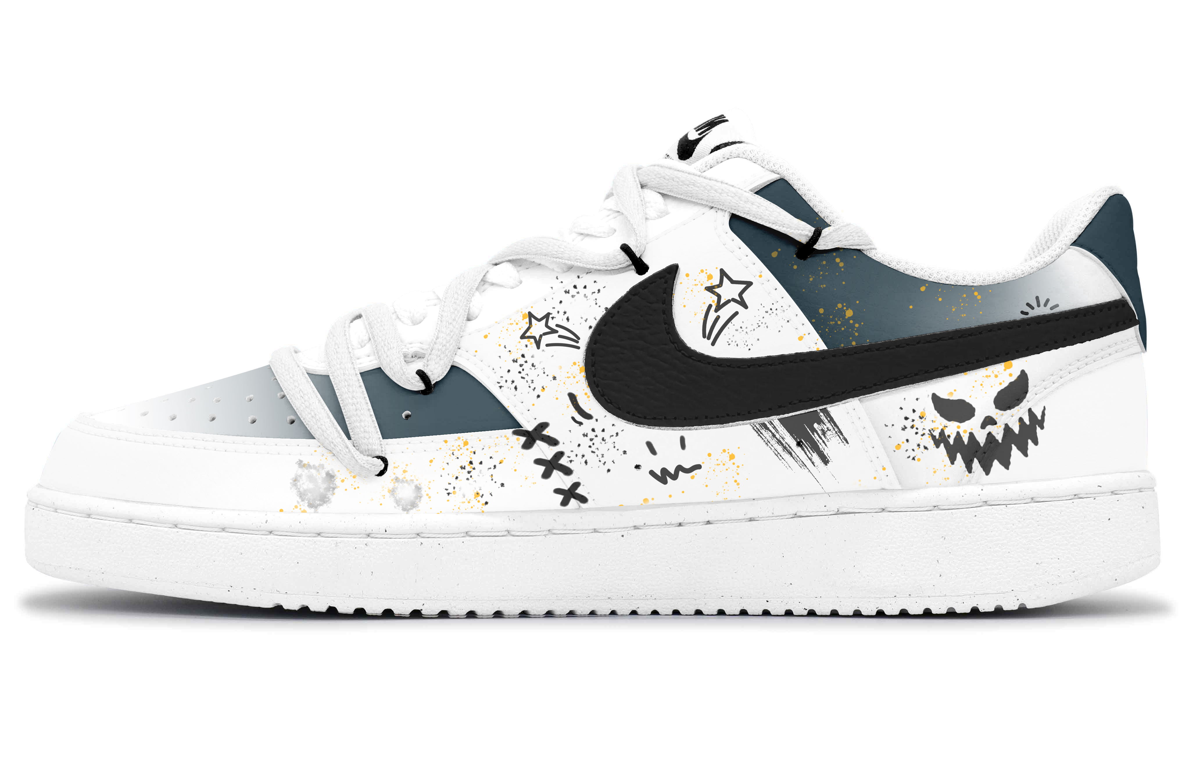 

Nike Кроссовки для скейтборда Court Vision 1 с противоскользящей подошвой, износостойкие, мужские, белые