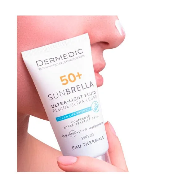 Жидкий солнцезащитный крем Sunbrella для сухой и нормальной кожи SPF50+ 40 мл DERMEDIC — фото 4
