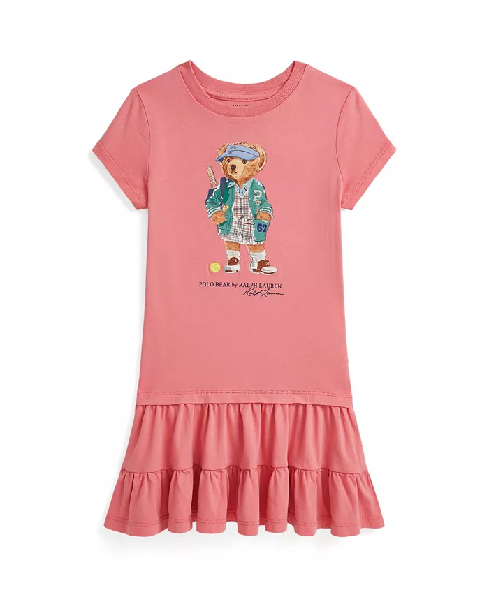 

Платье для девочек и малышек Polo Bear с ярусами из джерси Polo Ralph Lauren, розовый