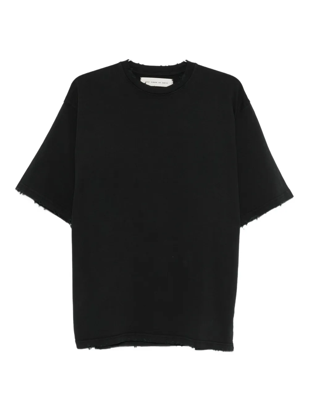 

Футболка с необработанными (рваными) краями Stay Human On Earth, черный