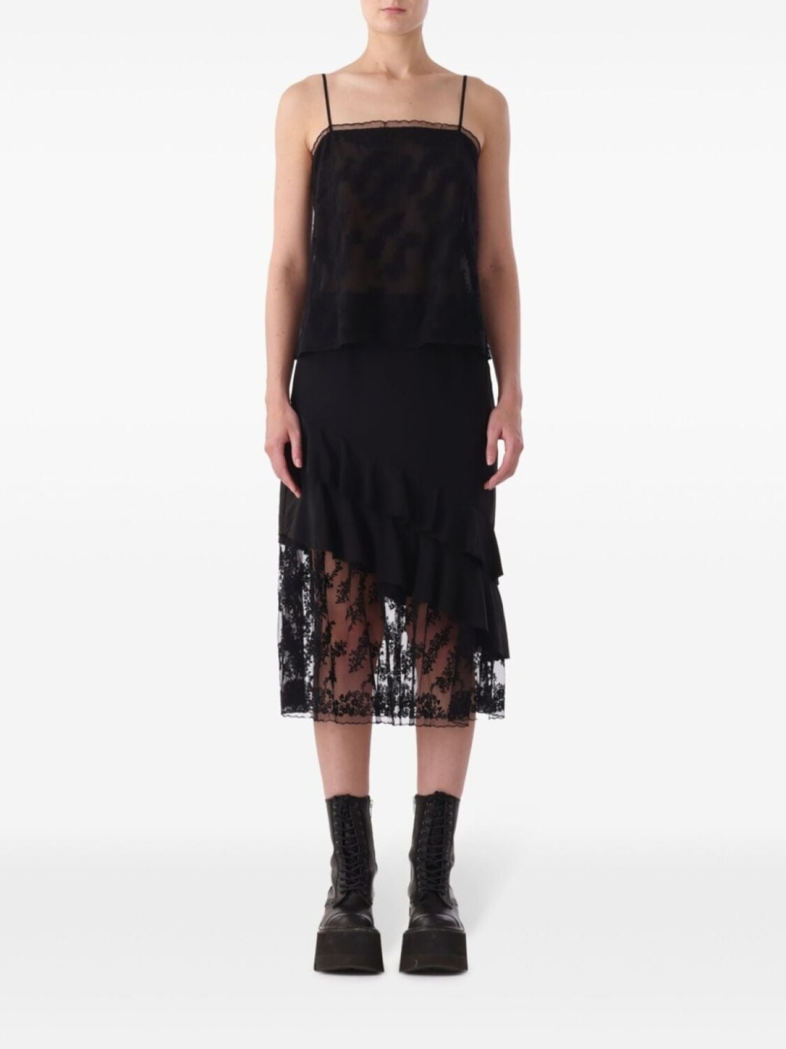 

Юбка с кружевными вставками от Jason Wu, черный