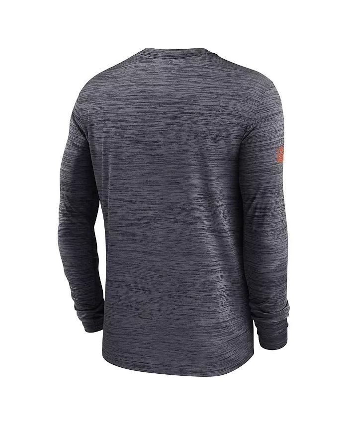 Мужская черная футболка с длинным рукавом Cincinnati Bengals Sideline Velocity Performance Nike — фото 3