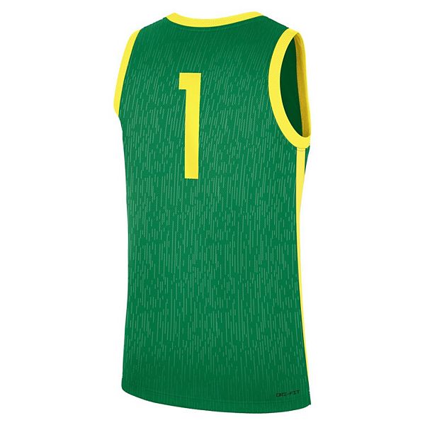 Мужская зеленая баскетбольная майка Oregon Ducks road replica Nike — фото 4