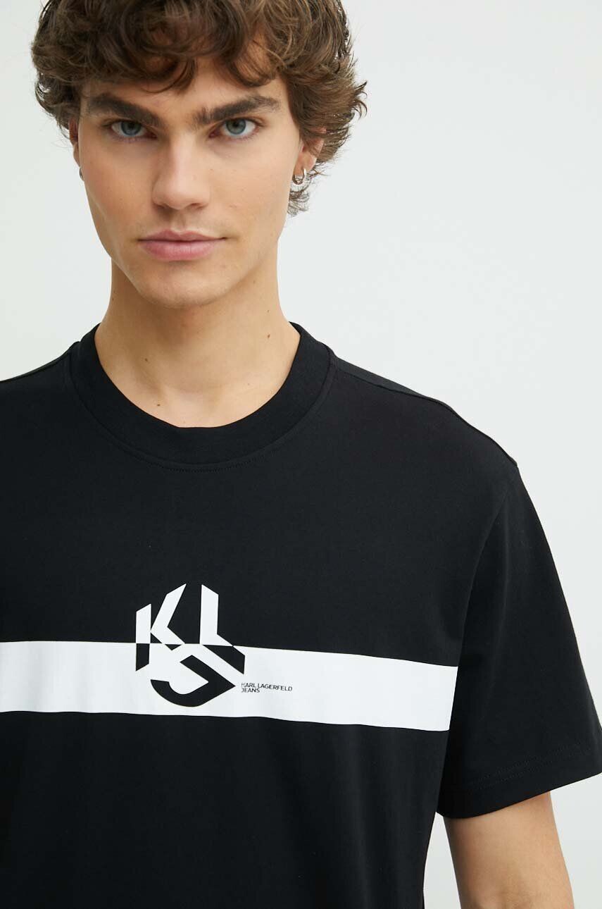 

Хлопковая футболка Karl Lagerfeld Jeans, черный