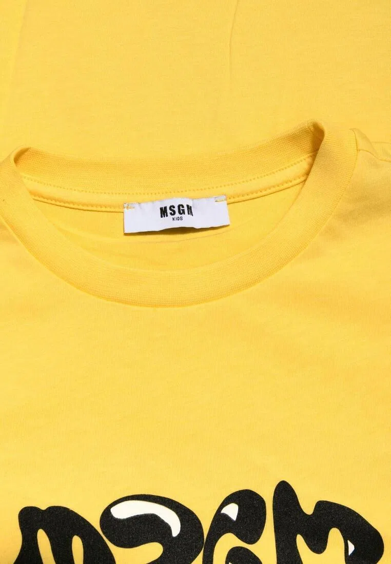 Футболка, хлопок, для детей Msgm, желтый — фото 3