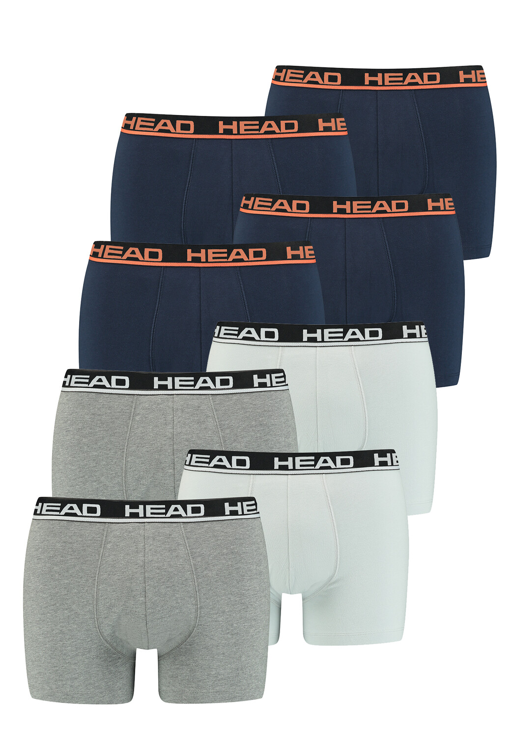 

Боксеры HEAD Boxershorts Head Basic Boxer 8P, цвет Grey Combo/Blue Orange