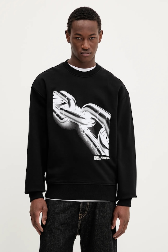 

Хлопковая толстовка Karl Lagerfeld Jeans, черный