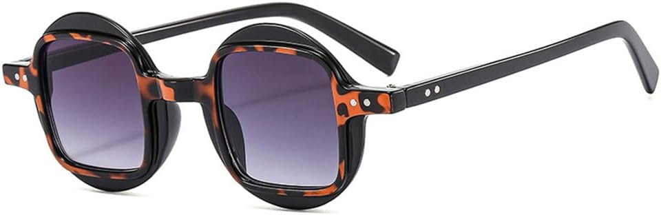 

Женские круглые солнцезащитные очки в стиле ретро-панк с прозрачными градиентными линзами и защитой от УФ-излучения UV400. Мужские солнцезащитные очки с заклепками, двухцветные LANGSER, Black Leopard Gray