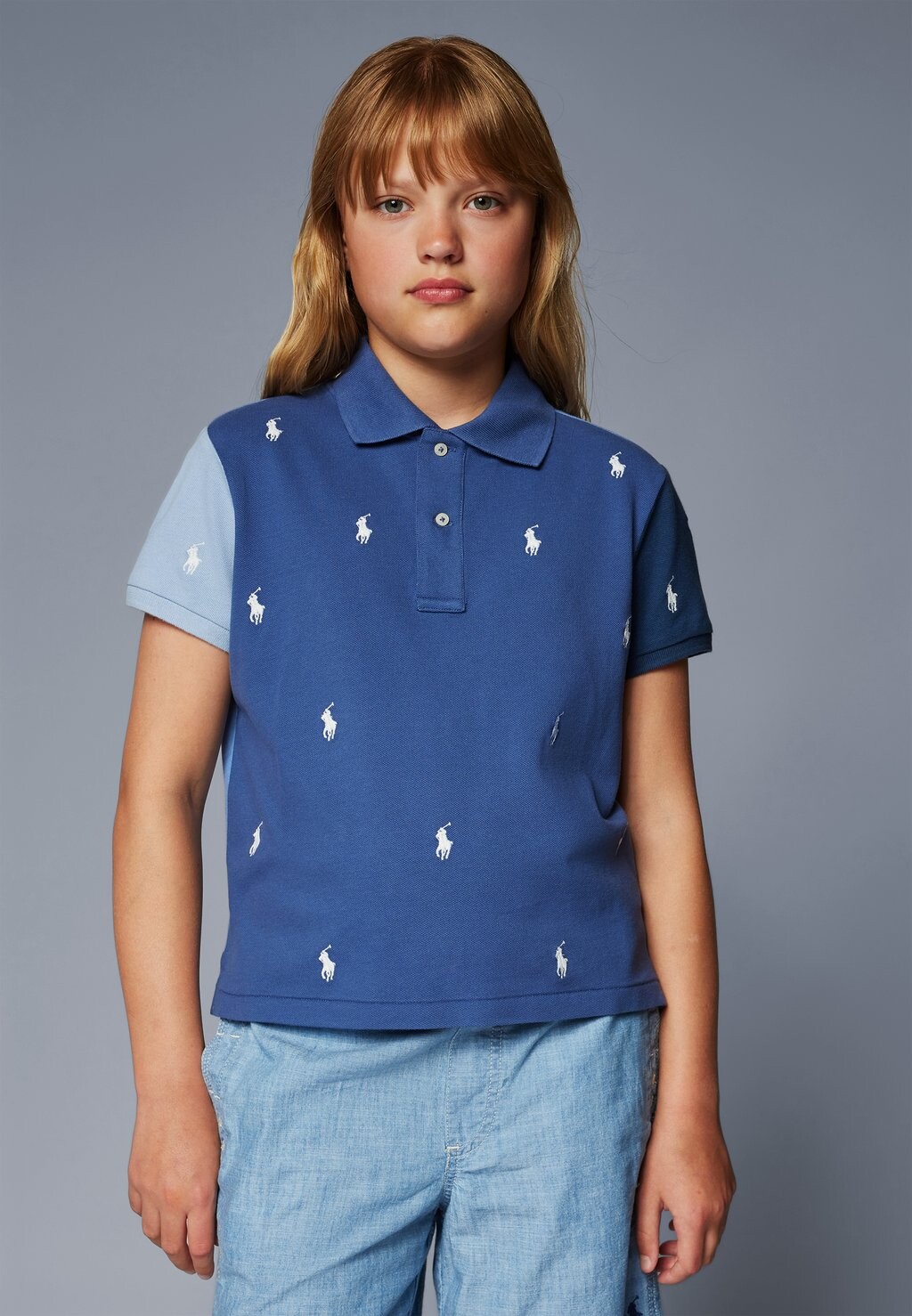 

Рубашка поло POLO PONY STRETCH BOXY POLO SHIRT Ralph Lauren, синий