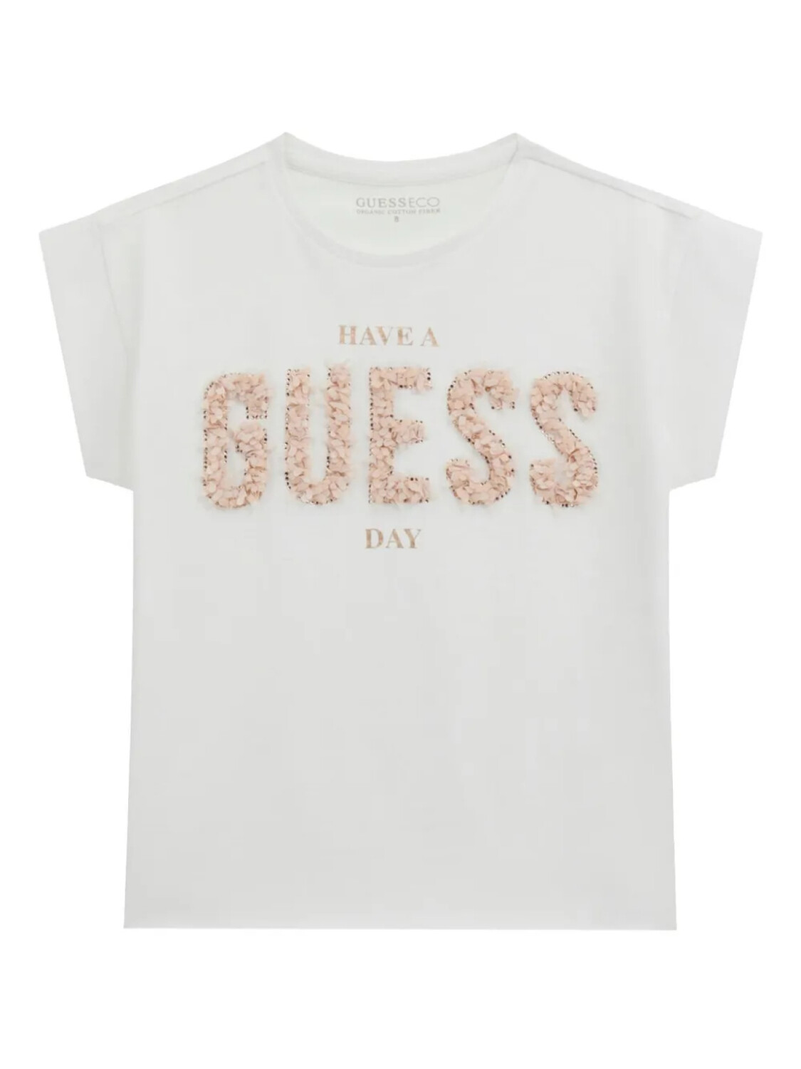

Футболка Guess Kids с логотипом-букле, белый