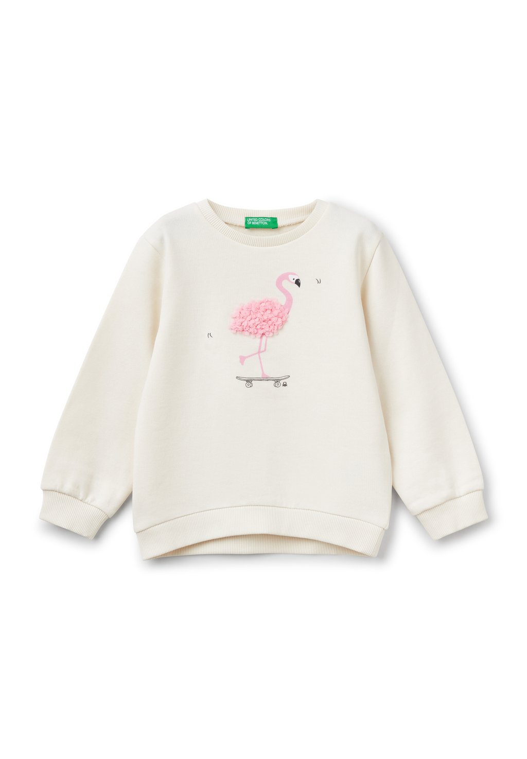 

Толстовка WITH PETAL LOOK APPLIQUE United Colors of Benetton, белый