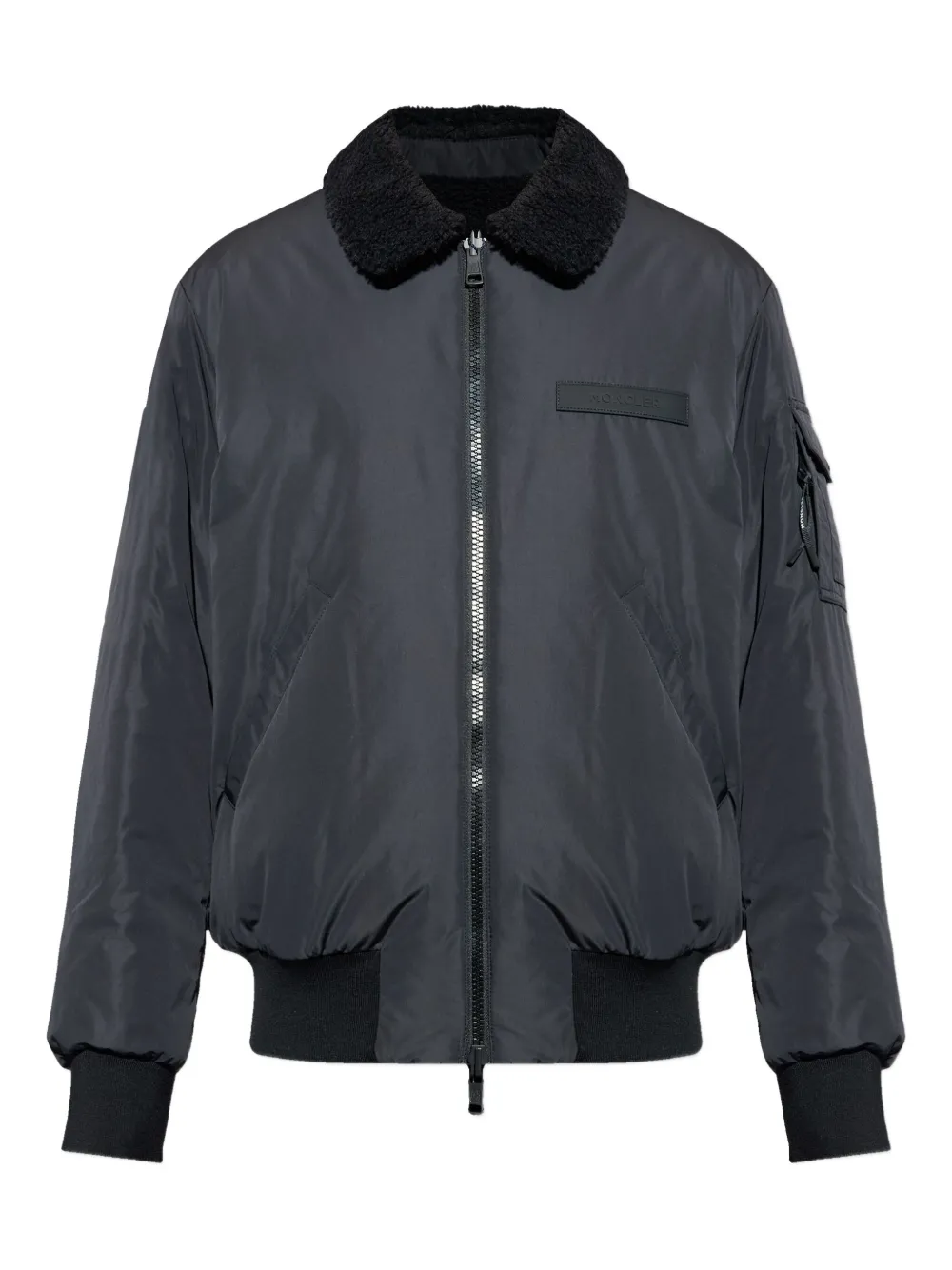 

Куртка-бомбер с воротником из шерпы MONCLER, черный