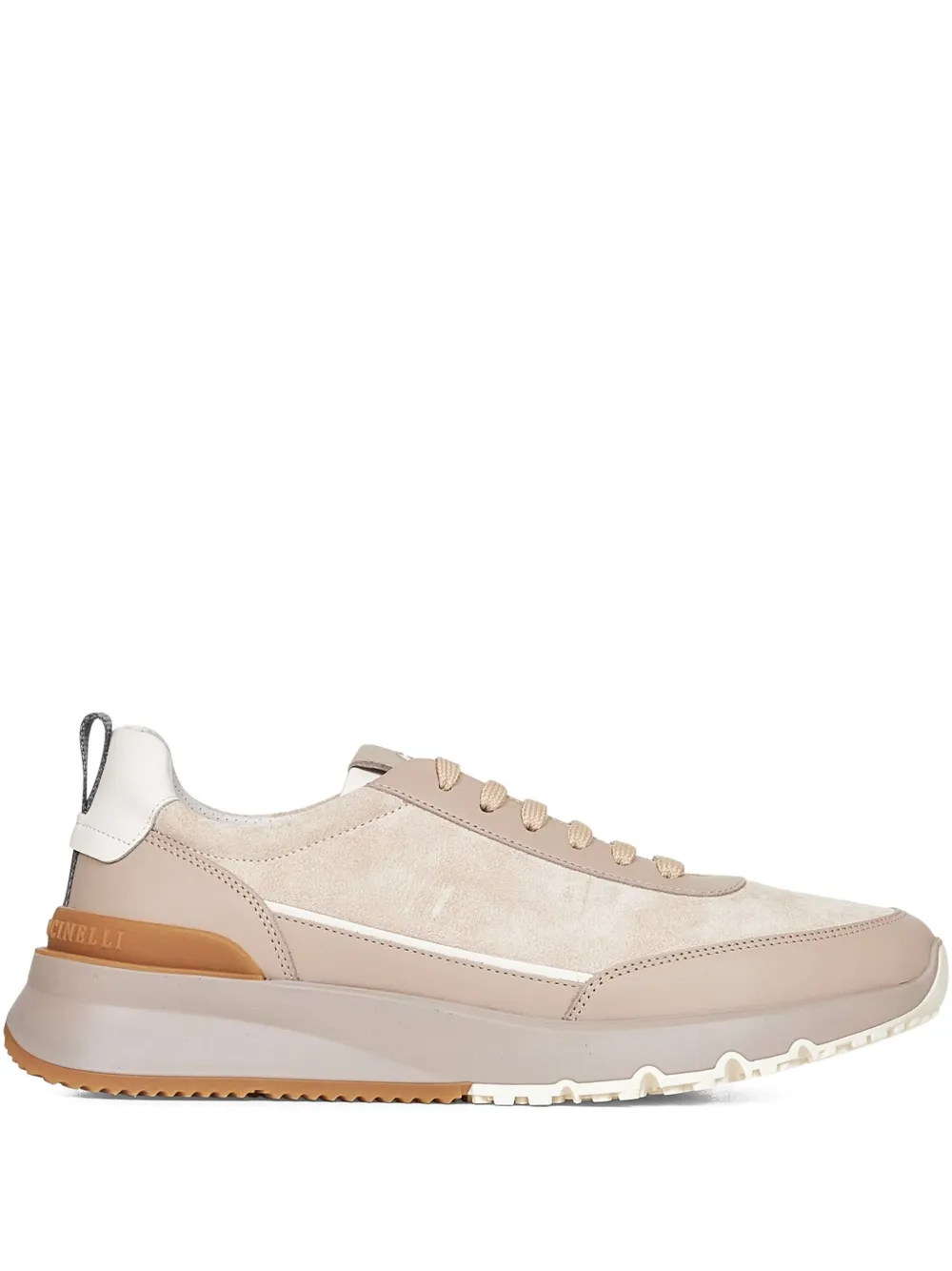 

Кроссовки на шнуровке с круглым носом Brunello Cucinelli, нейтральный