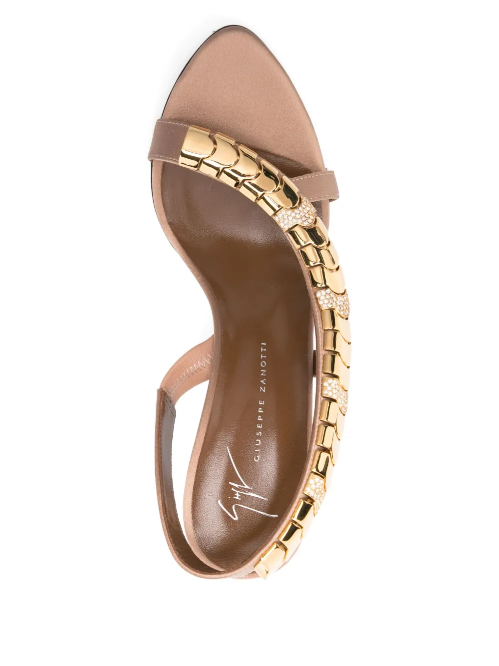 Босоножки Gz Dafne 105 с ремешком на пятке Giuseppe Zanotti, нейтральный — фото 4