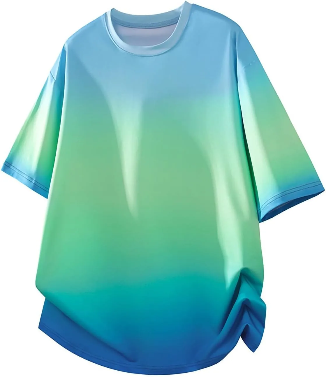 

Мужская летняя футболка с градиентом, короткий рукав, свободный крой kuweot