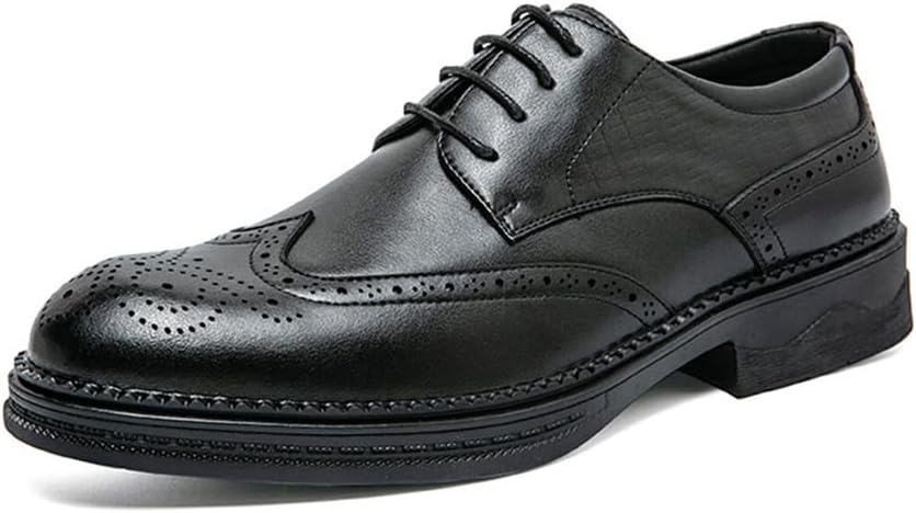 

Мужские современные деловые повседневные туфли KYOESCAI, классические броги с перфорацией и шнуровкой, формальные оксфорды для костюма, черный
