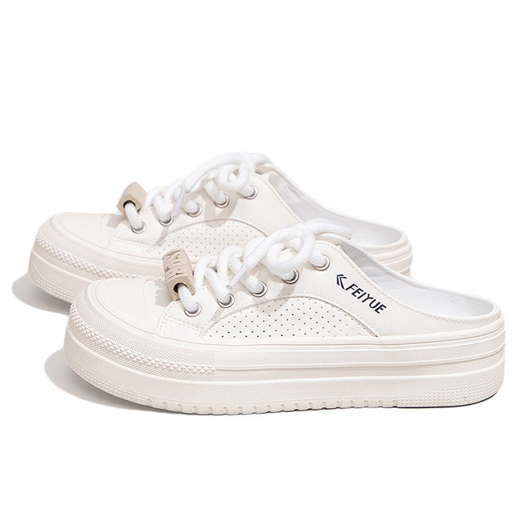 Футболка женская Feiyue бежево-черная с резиновой подошвой, устойчивой к истиранию и скольжению, с закрытым носком — фото 3