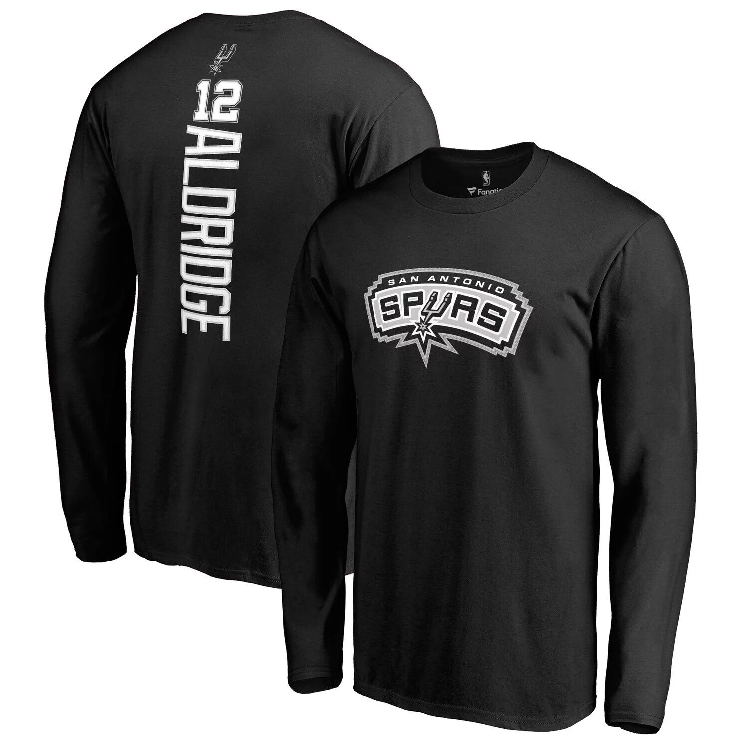 

Мужская черная футболка с длинным рукавом с логотипом Fanatics LaMarcus Aldridge San Antonio Spurs, имя и номер спонсора, Черный, Мужская черная футболка с длинным рукавом с логотипом Fanatics LaMarcus Aldridge San Antonio Spurs, имя и номер спонсора