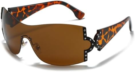 

Модные цельные солнцезащитные очки 2027 года для женщин, блестящие хрустальные солнцезащитные очки с защитой от УФ-излучения UV400, разноцветные очки с бриллиантами MTZJH, C2leopard-brown