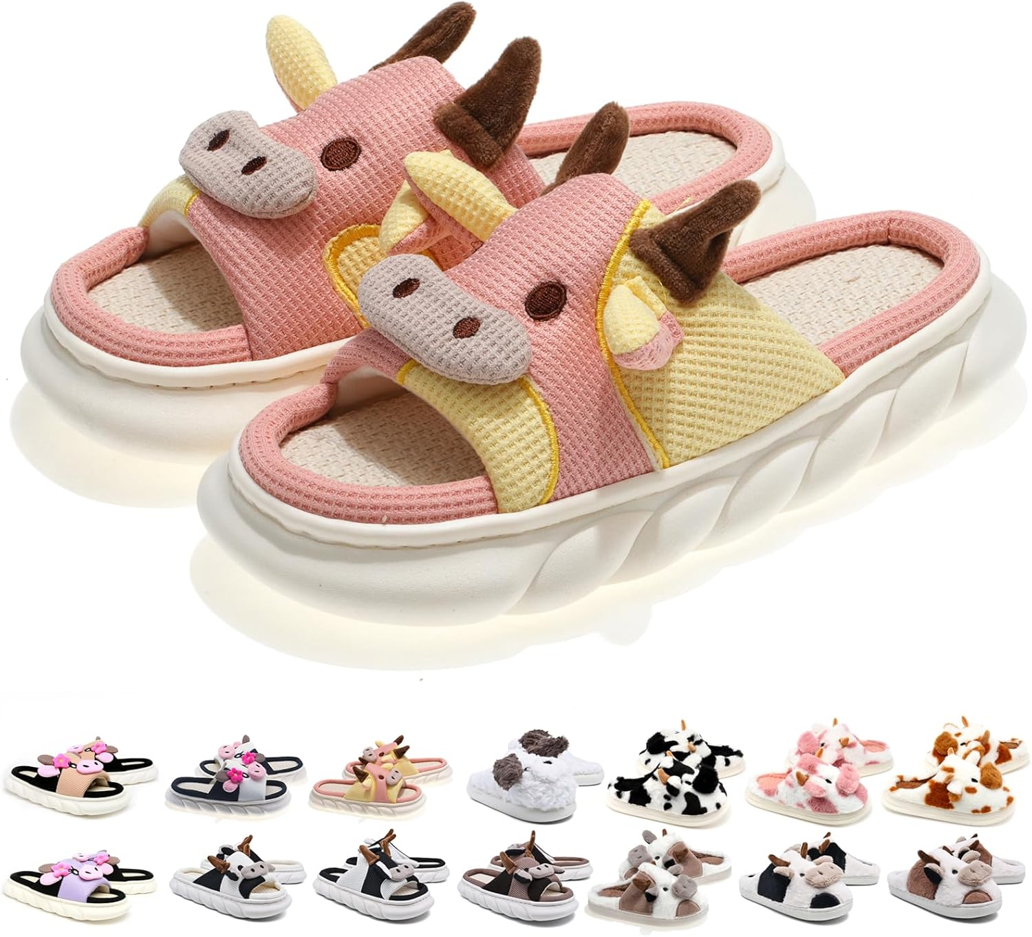 

Тапочки SLAWOCE для женщин и мужчин, пушистые, милые и уютные, для дома и улицы, розовый