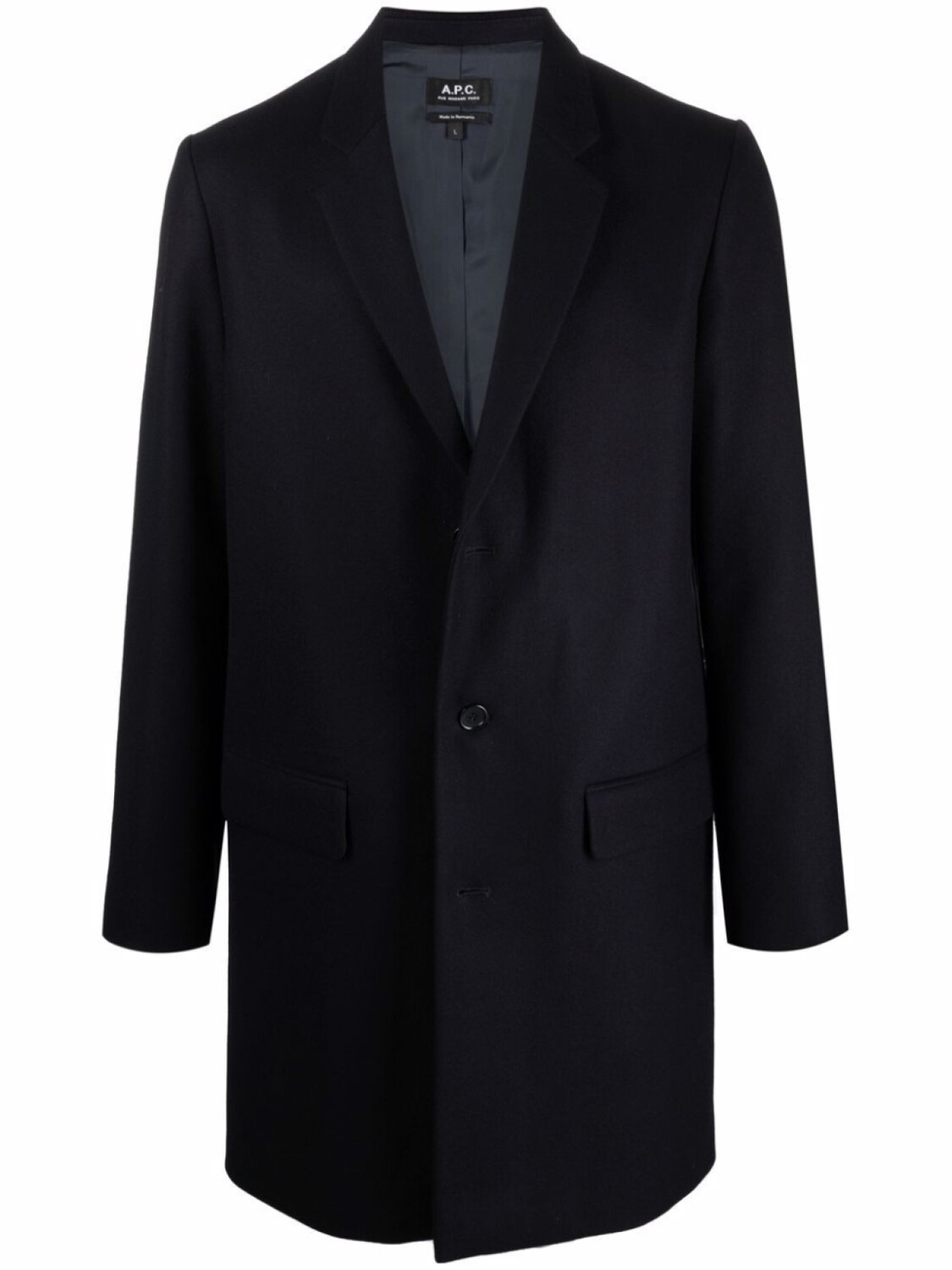 

A.P.C. шерстяное пальто с длинными рукавами, синий